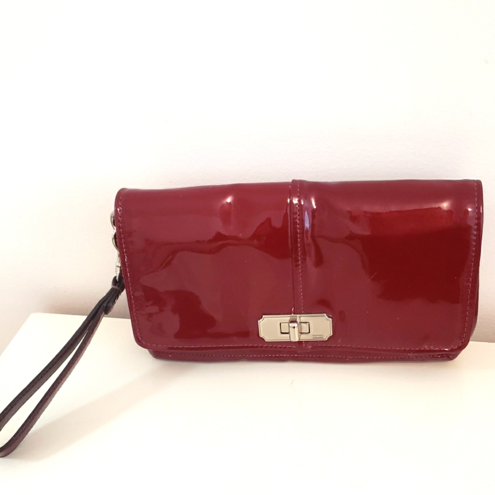 Classic Style Deep red Coach clutch - Great For All Seasons